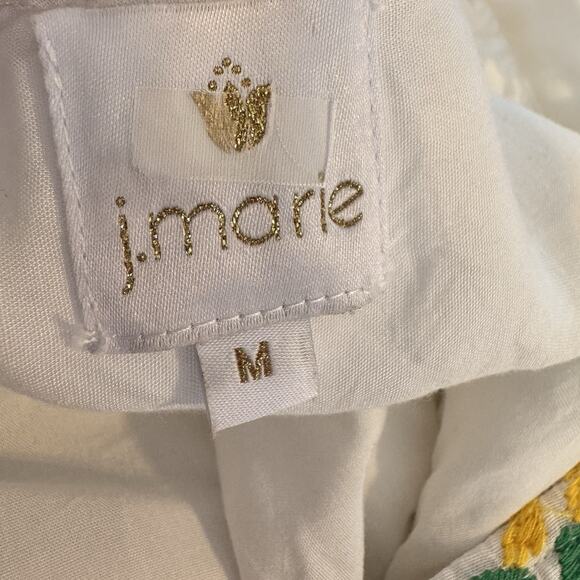 J.Marie Women Dress Size M White Linen Blend Embroidered Sleeveless Summer Beach - Picture 5 of 14
